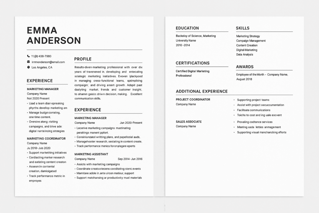 2 Page Resume Examples