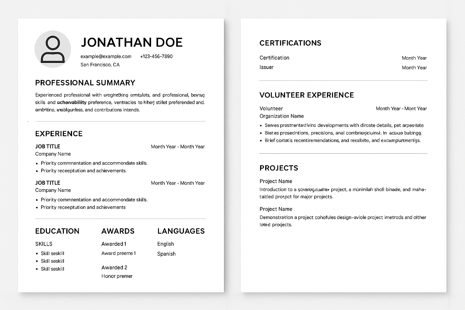 Two-Page Resume